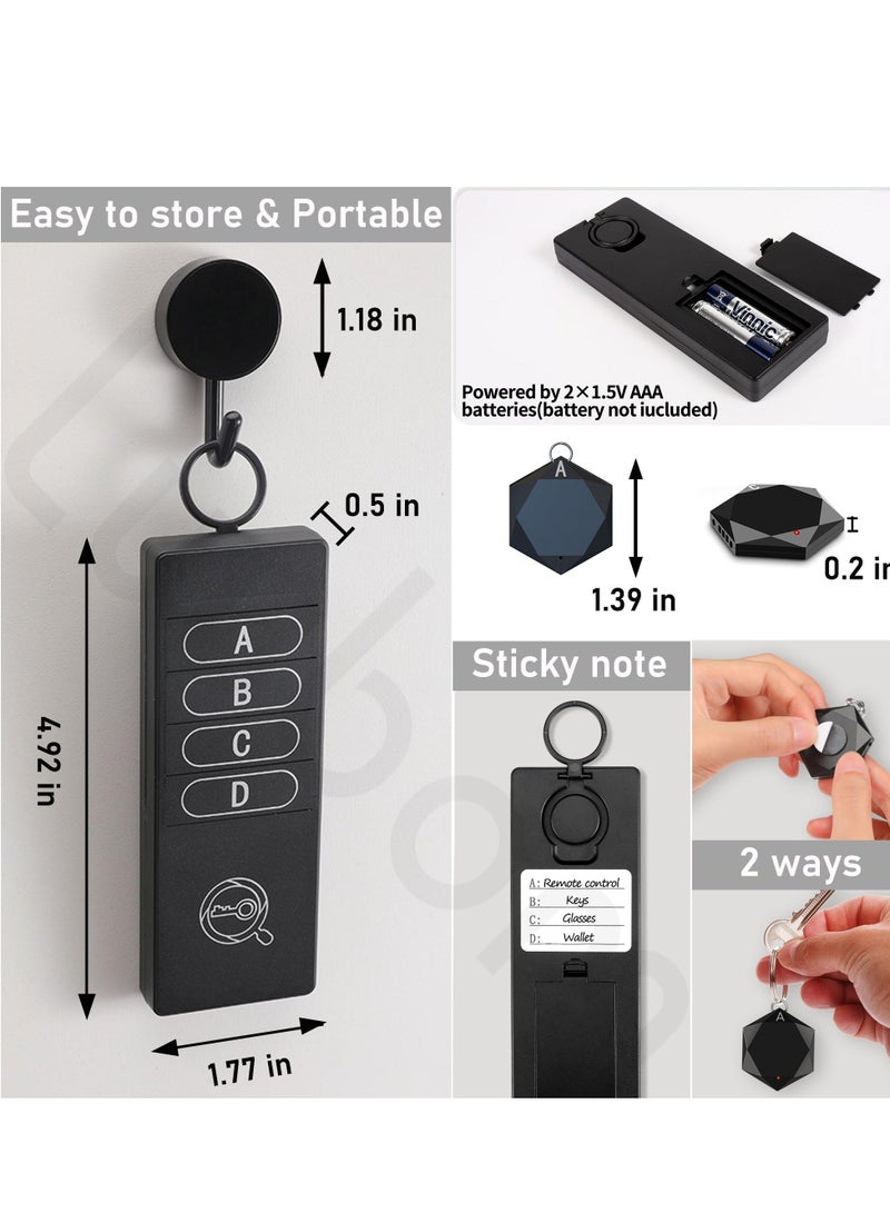Quick Key Viewer Remote Finder 80DB+, Luubom Tracking Devices, Item Locator Tags with 164ft, Wireless Locator for Finding Wallet Phone Glasses Key, 1 RF Transmitter & 4 Receivers - Image 5