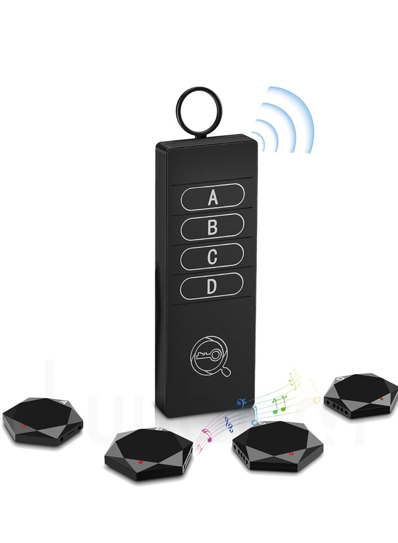 Quick Key Viewer Remote Finder 80DB+, Luubom Tracking Devices, Item Locator Tags with 164ft, Wireless Locator for Finding Wallet Phone Glasses Key, 1 RF Transmitter & 4 Receivers - Image 1