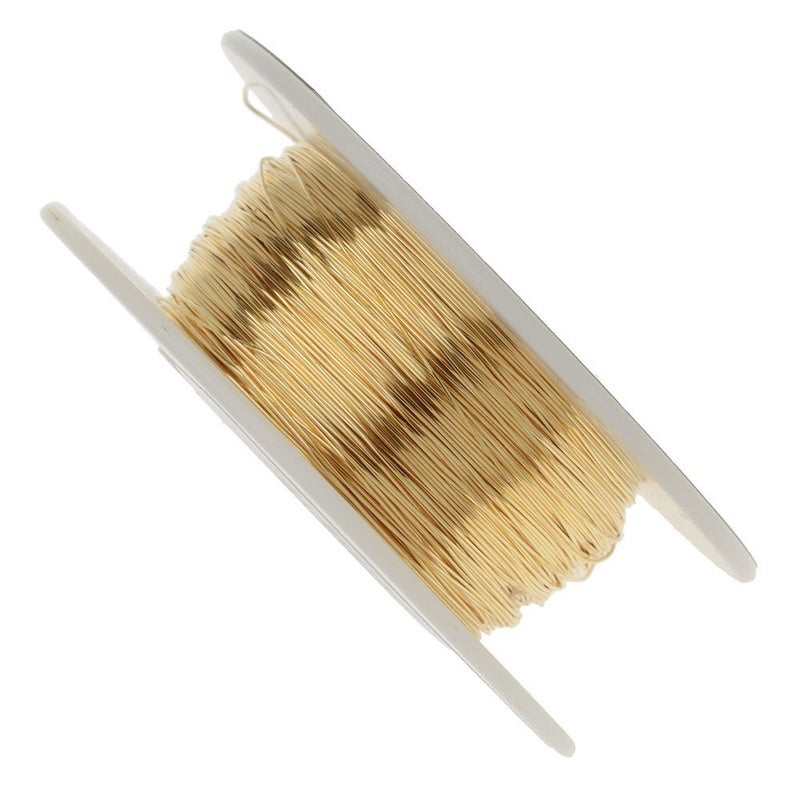 ART IFACT ART IFACT 20 Meters 28 Gauge 038mm Brass Wire Golden Wire for Jewellery on spool DIY Jewellery Artistic Imitation Jewellery Wire 