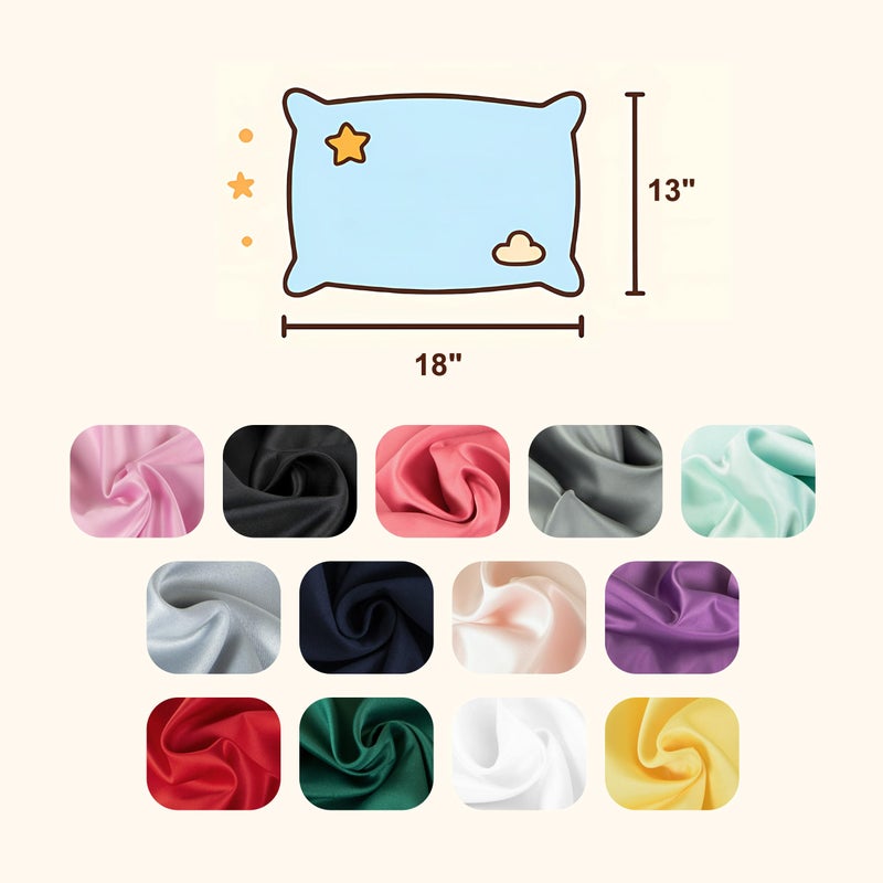 NTBAY Zippered Silk Satin Toddler Pillowcases - 2 Pack Hidden Zipper 13x18 Pillowcases - Luxury and Silky Baby Travel Pillow Covers, Pink - Image 4