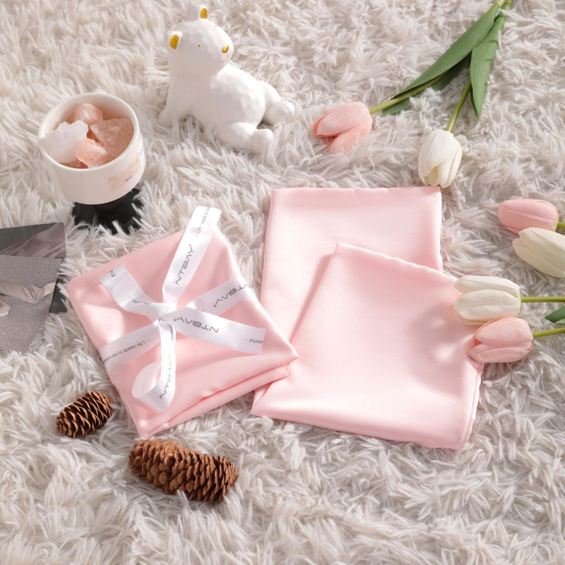 NTBAY Zippered Silk Satin Toddler Pillowcases - 2 Pack Hidden Zipper 13x18 Pillowcases - Luxury and Silky Baby Travel Pillow Covers, Pink - Image 5