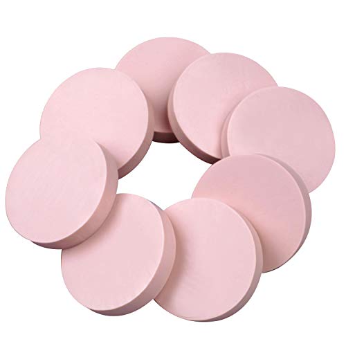 XoreArt 8 Pcs 2"x2" Pink Rubber Carving Blocks for Stamp Soft Rubber Crafts, Soft and Easy to Carve (Round) - Image 1