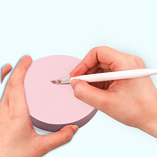 XoreArt 8 Pcs 2"x2" Pink Rubber Carving Blocks for Stamp Soft Rubber Crafts, Soft and Easy to Carve (Round) - Image 5