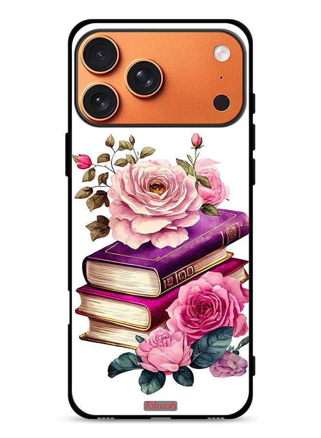 Tolwak Apple iPhone 17 Pro Max Protective Case Cover Roses And Books - Image 1
