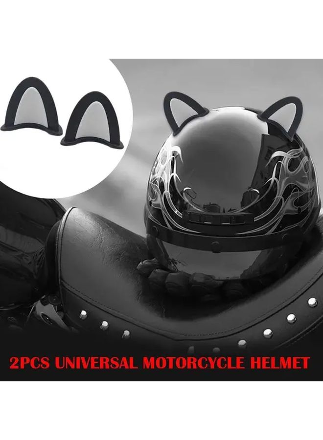 Blue Cat Ears Helmet Stickers 2PCS Self Adhesive Motorcycle Scooter Accessories - Image 2