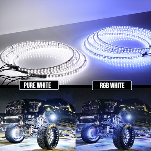 Beatto 17 inch Bright White Double Row Wheel Lights, Pure White and Remote ControlWheel Ring Light for Car, Truck, Pickup, Vehical Offroad - Image 2