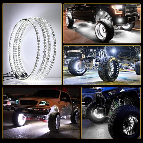 Beatto 17 inch Bright White Double Row Wheel Lights, Pure White and Remote ControlWheel Ring Light for Car, Truck, Pickup, Vehical Offroad - Image 4