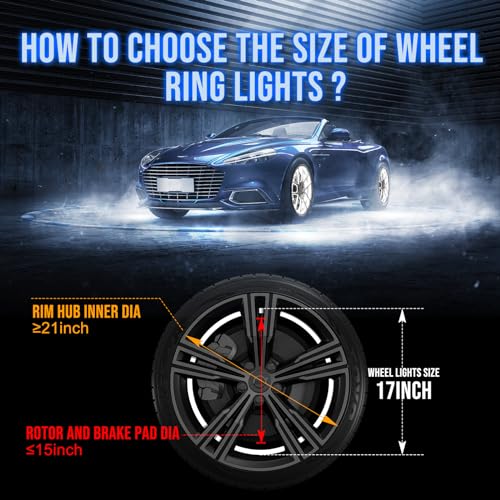 Beatto 17 inch Bright White Double Row Wheel Lights, Pure White and Remote ControlWheel Ring Light for Car, Truck, Pickup, Vehical Offroad - Image 5