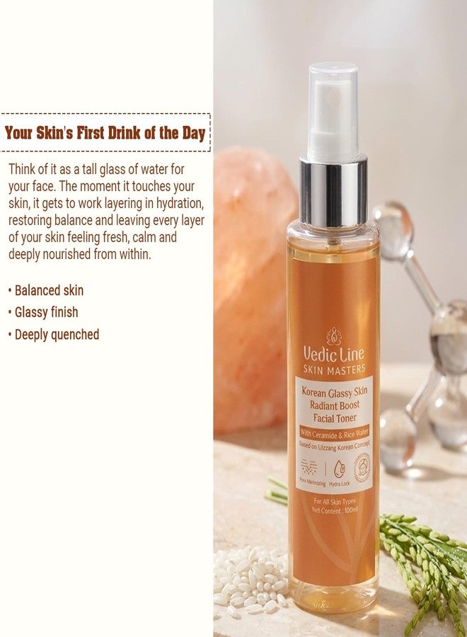 Vedic Line Vedicline Korean Glassy Skin Radiant Boost Facial Toner with Rice Water, Niacinamide, Gotu Kola Extract & Ceramide Hydrating Face Toner for Fresh, Smooth & Glowing Skin 100 ml - Image 5