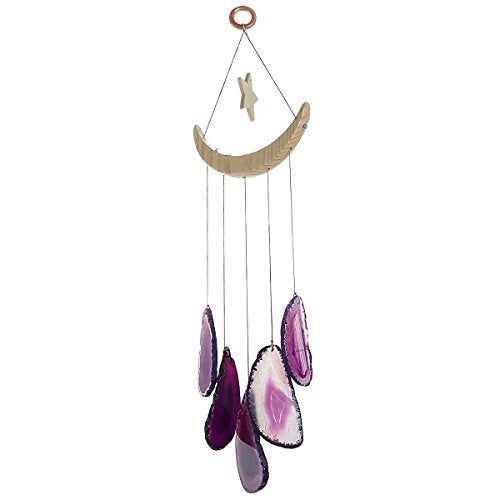 mookaitedecor Purple Agate Slices Wind Chimes for Home Garden Decoration 15-19 Inches - Image 2