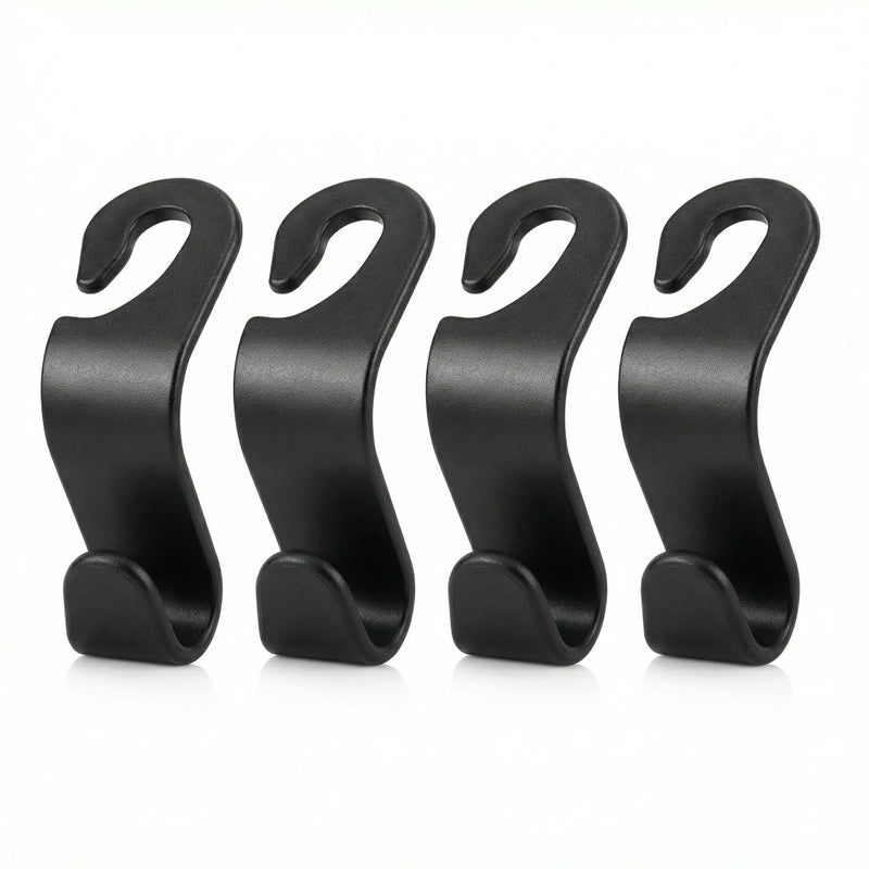 CARDBINDER 4 Pack Car Seat Headrest Hooks Universal Back Seat Hanger for Purses Grocery Bags and Handbags Stylish Black Car Organizer Hooks for Interior Storage Easy Installation Fits Most Vehicles - Image 3