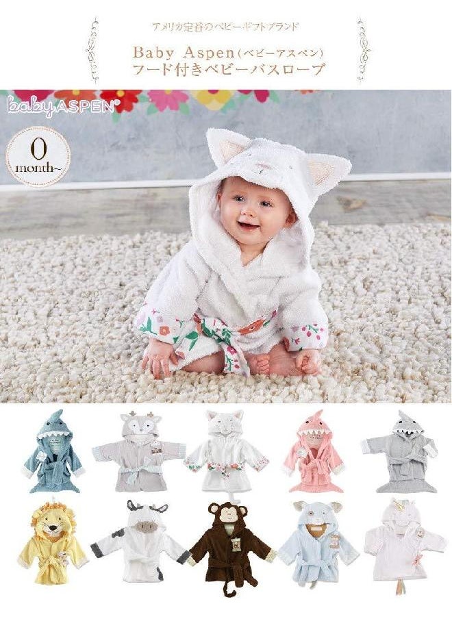 Baby Aspen Baby Aspen Gray Baby Shark Hooded Towel Robe,Let The Fin Begin Baby Shower Gifts 0-9 Months, Baby Bath Towel/Spa Robe  - Image 2