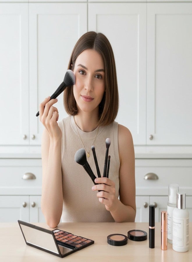 WJIAAA 2 Pcs Large Powder Brush, Blending Brush for Makeup - Image 4