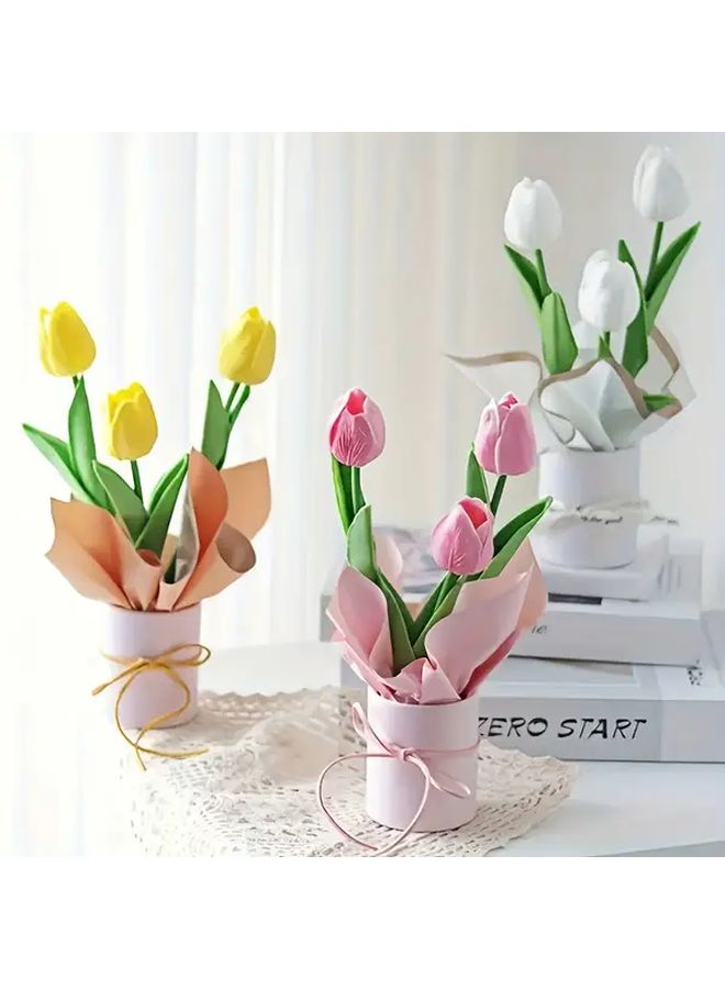 14 قطعة من علب الزهور الورقية المستديرة الصغيرة مع أغطية شفافة لترتيب الهدايا DIY - Image 5