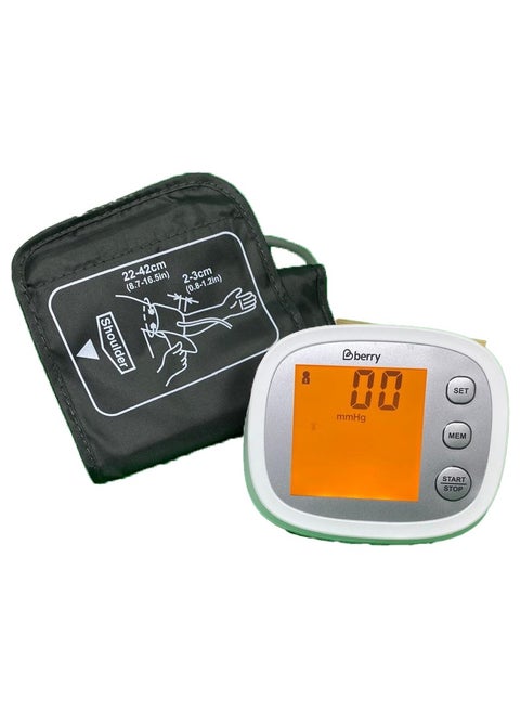 PEDO Berry Automatic Blood Pressure Monitor, Voice Broadcast, Intelligent Measurement, Built-in Lithium Battery, 22-42cm Cuff size, Dual User Memory, Irregular Heartbeat Detection, Large LCD Display