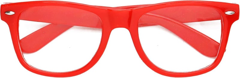 OWL Classic Vintage Sunglasses 80s Style with Clear Lens, Smoke Lens Nerdy Colorful Frames - Image 2