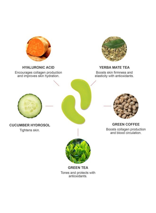 100 % Pure أقنعة العيون المشرقة للعناية بالبشرة تحت العين - تنعيم التجاعيد وتجديدها وتقليل الهالات السوداء والانتفاخ - لاصقات مرطبة ومغذية للعيون المتعبة وحقائب الصباح - نباتية - 1 عبوة - Image 3