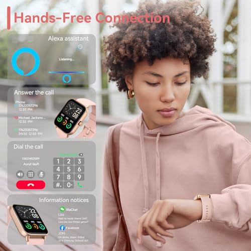 aeac Smart Watches for Women, 1.8" HD Smart Watch (Answer/Make Call) for iPhone/Android, Alexa Bulit-in, Fitness Watch with Sleep/Health Monitor, Watches for Women with 110 Sport Mode, IP68 Waterproof ﻿ - Image 2