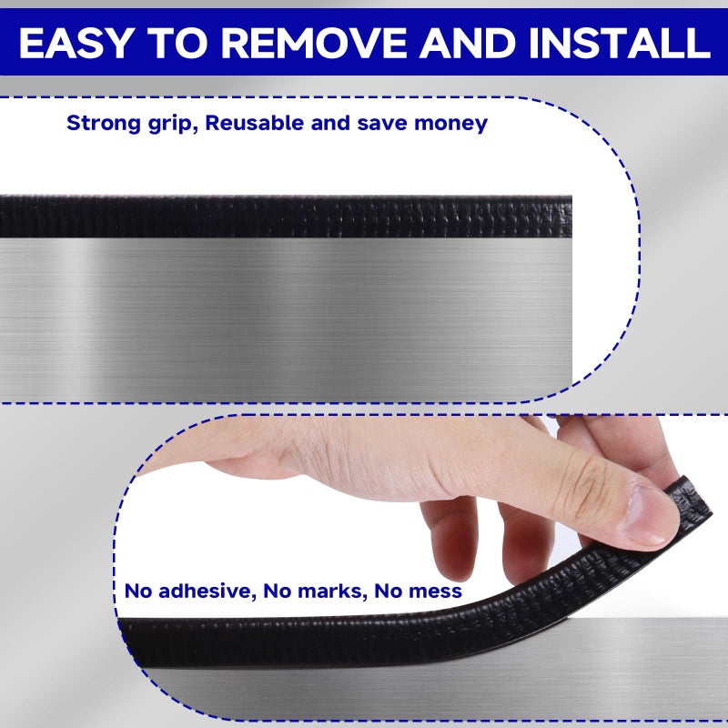 EdgeSeal Rubber Edge Trim, U Channel Edge Trim with Metal Clips Edge Guard Protector, PVC Rubber Seal Strip for Sheet Metal, Car Doors, Hatches, Table Corners, Fit 3/64" to 1/4"(1.2mm-6.4mm), 10Ft, Black - Image 3