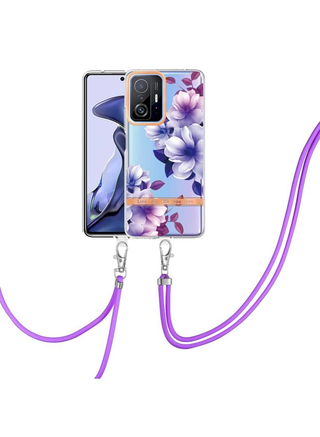The Bros Case For Xiaomi Mi 11T Flowers Series TPU Phone Case with Lanyard