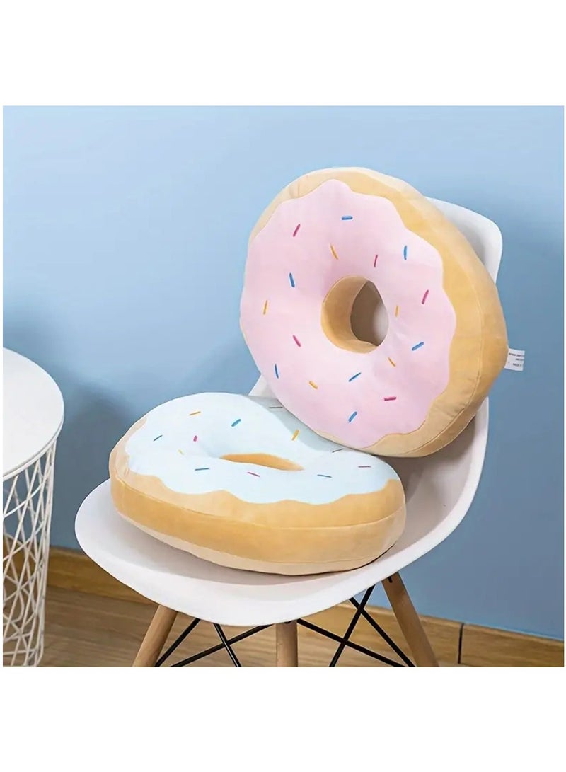 هاي هونور وسادة مستديرة على شكل دونات، وسادة على شكل دونات، وسادة رمي مزخرفة، وسادة رمي مستديرة محشوة على شكل دونات، وسادة مقعد وسادة للأريكة والأريكة وغرفة نوم السيارة (وردي) - Image 5