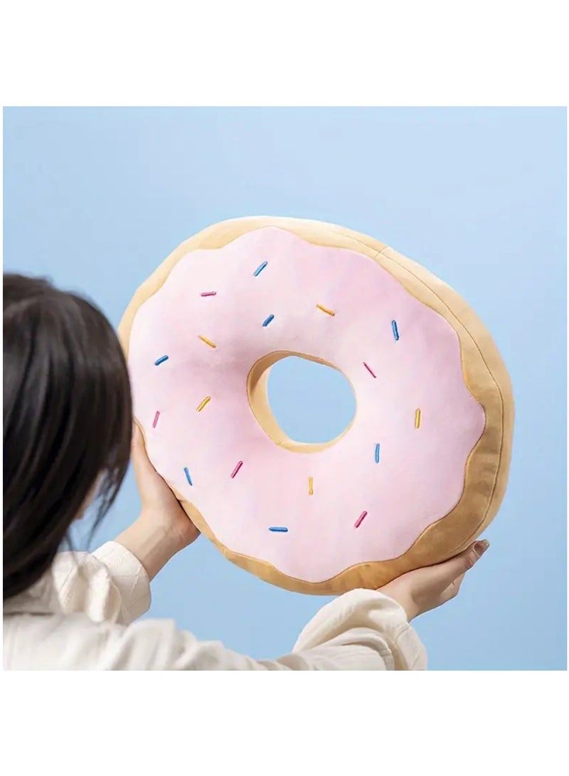 هاي هونور وسادة مستديرة على شكل دونات، وسادة على شكل دونات، وسادة رمي مزخرفة، وسادة رمي مستديرة محشوة على شكل دونات، وسادة مقعد وسادة للأريكة والأريكة وغرفة نوم السيارة (وردي) - Image 2