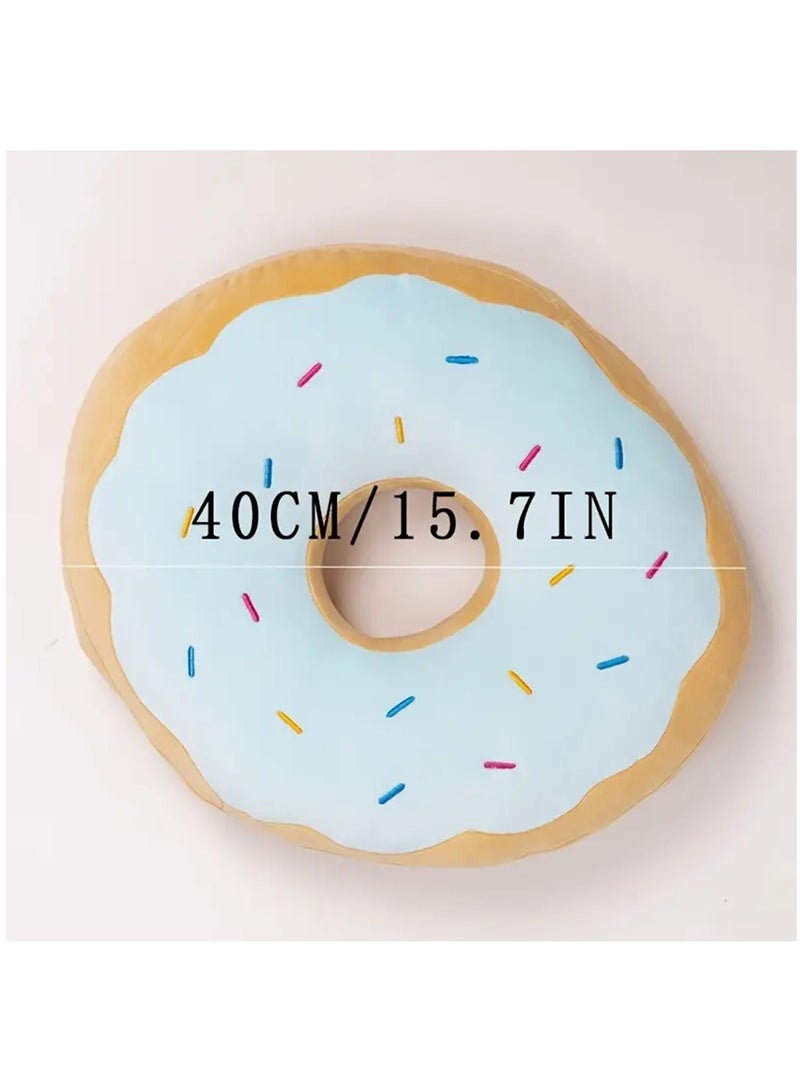 هاي هونور وسادة مستديرة على شكل دونات، وسادة على شكل دونات، وسادة رمي مزخرفة، وسادة رمي مستديرة محشوة على شكل دونات، وسادة مقعد وسادة للأريكة والأريكة وغرفة نوم السيارة (وردي) - Image 4