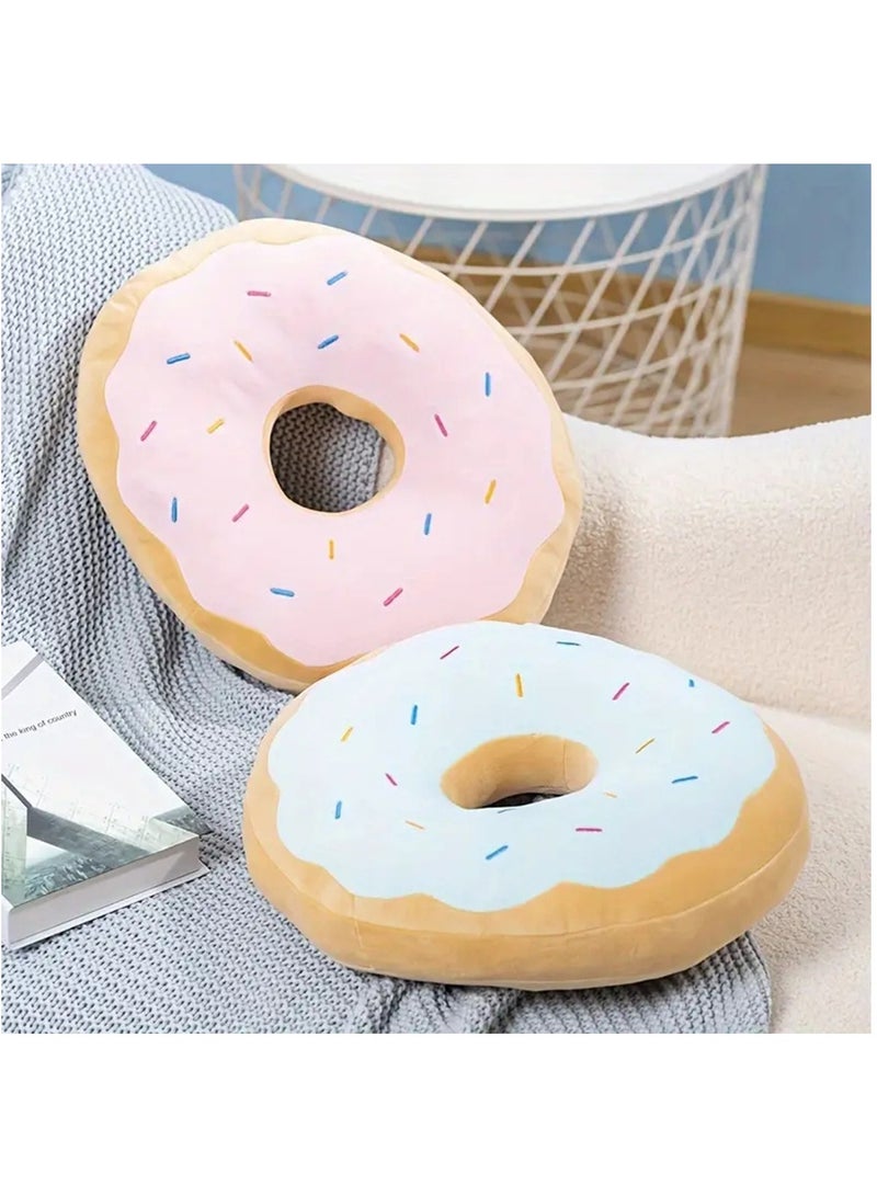 هاي هونور وسادة مستديرة على شكل دونات، وسادة على شكل دونات، وسادة رمي مزخرفة، وسادة رمي مستديرة محشوة على شكل دونات، وسادة مقعد وسادة للأريكة والأريكة وغرفة نوم السيارة (وردي) - Image 3