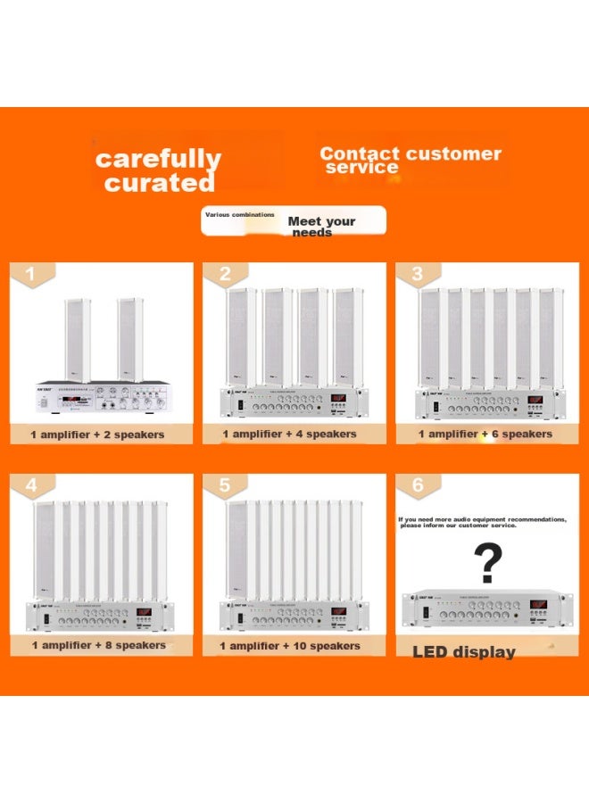 SAST Sast 30w Outdoor Waterproof Column Speaker, Outdoor Constant Voltage Wall-mounted Speaker, School Shop Park Campus Background Music Loudspeaker Public Address System Player - Image 1