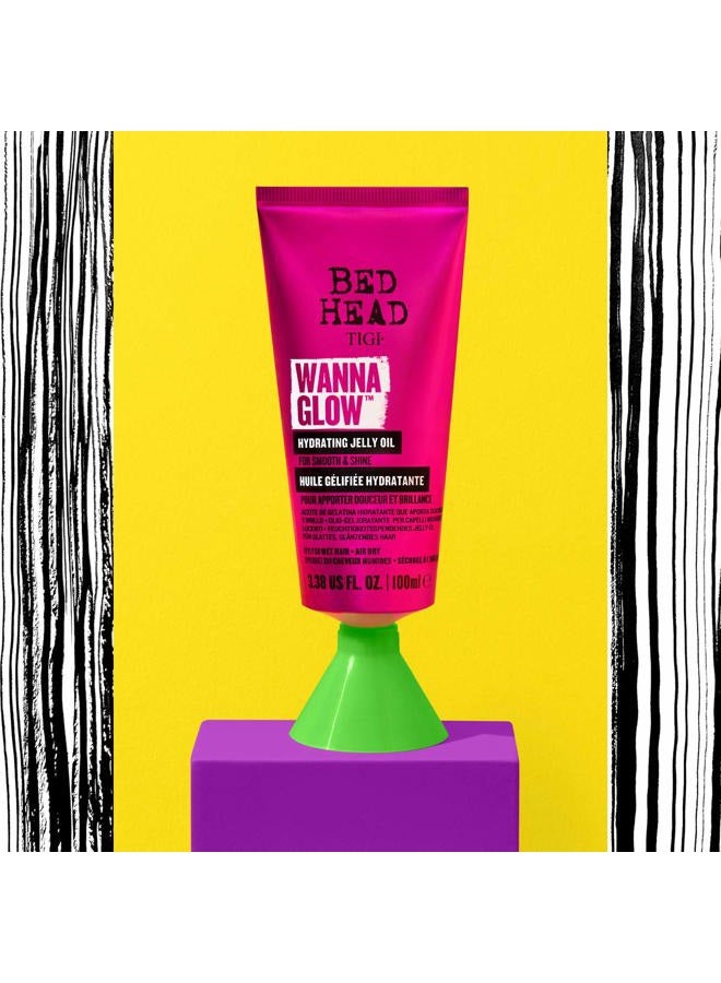 TIGI زيت الجيلي المرطب Wanna Glow من Bed Head بواسطة TIGI لشعر لامع وناعم 3.38 أونصة سائلة - Image 4