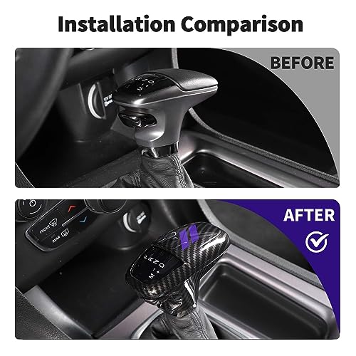 JWWY Gear Shift Shifter Knobs Gear Selector Gear Lever Gearstick Knob Cover Trim for 20152026 Dodge Challenger Charger 20182025 Durango Interior Accessories Purple Carbon Fiber 3pcs - Image 3