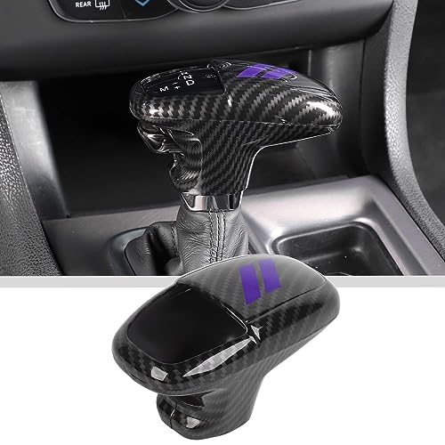 JWWY Gear Shift Shifter Knobs Gear Selector Gear Lever Gearstick Knob Cover Trim for 20152026 Dodge Challenger Charger 20182025 Durango Interior Accessories Purple Carbon Fiber 3pcs - Image 1