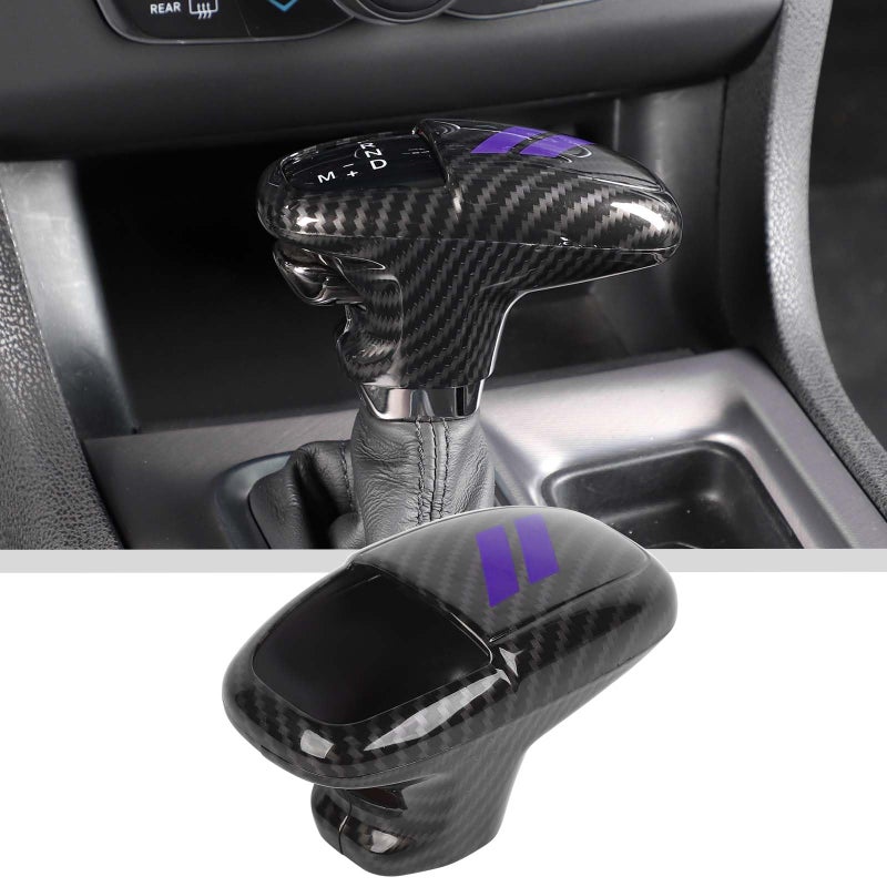 JWWY Gear Shift Shifter Knobs Gear Selector Gear Lever Gearstick Knob Cover Trim for 20152026 Dodge Challenger Charger 20182025 Durango Interior Accessories Purple Carbon Fiber 3pcs - Image 2