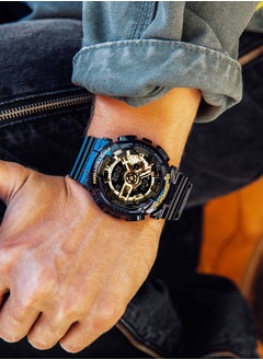G-SHOCK Analog Digital Glossy Black Resin Band With Gold Dial Men's Watch GA-110GB-1ADR  - Image 2