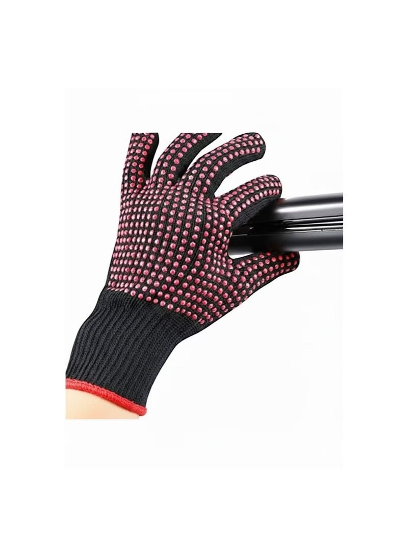 Heat Resistant Gloves for Hair Styling, Silicone Grip Dots, Professional Curling Iron Protection (Multi Color) - Image 1