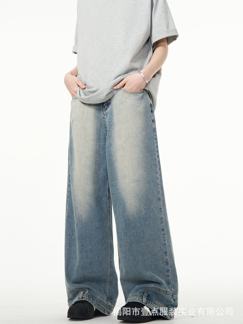 [Your Pants Are Wearing Backward] American-Style High Street Wide-Leg Inverted Jeans Design Sense Straight Tube Backward Pants Ins - Image 5