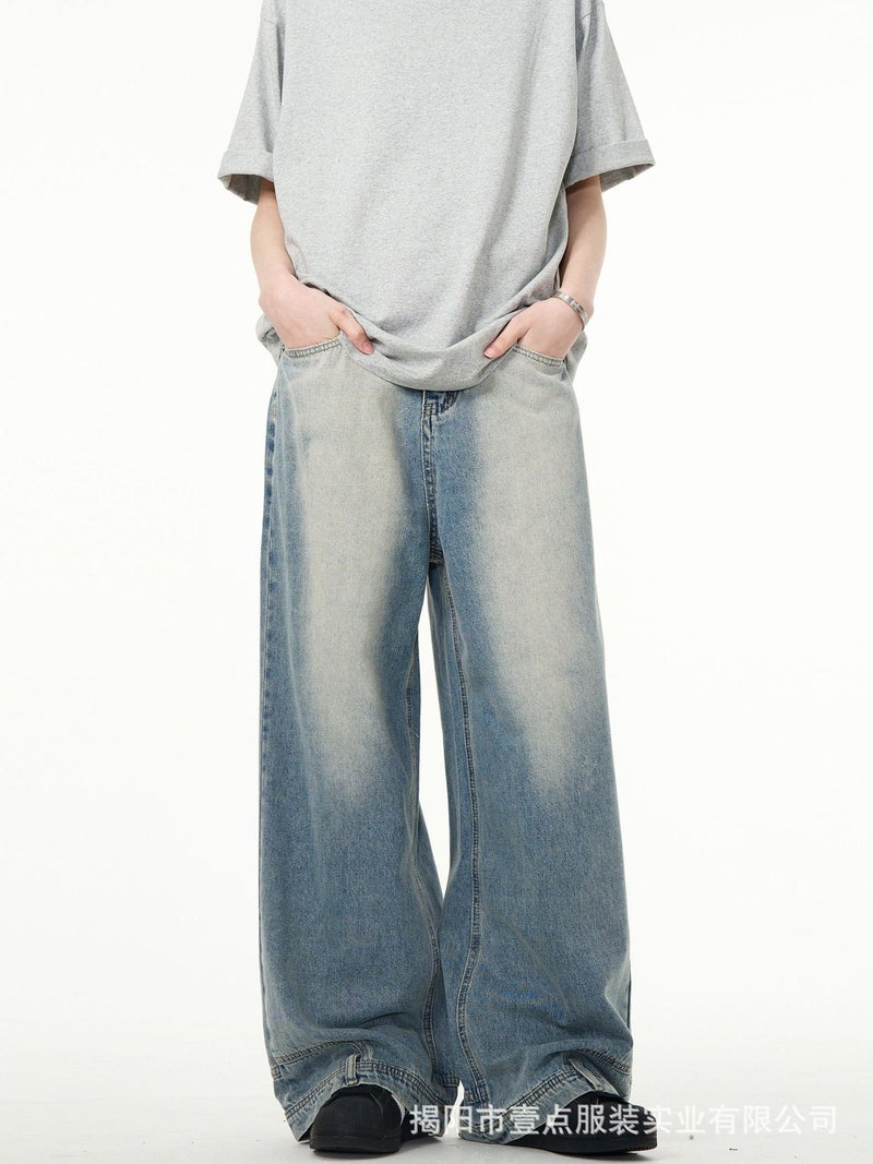 [Your Pants Are Wearing Backward] American-Style High Street Wide-Leg Inverted Jeans Design Sense Straight Tube Backward Pants Ins - Image 3