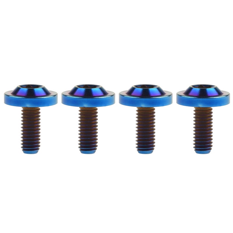 Wanyifa Titanium Bolt M6 10 15 20 25mm Torx T30 Screws for Bicycle Motorcycle Car Pack of 4 (M6x15mm, Brunt Blue) - Image 4