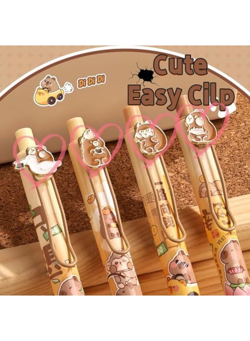 SYOSI 4 قطع أقلام ميكانيكية كابيبارا مع ممحاة ونواة رصاص، أقلام مدرسية كابيبارا لطيفة 0.5 مم، أقلام كابيبارا كرتونية محمولة مع قبضة ناعمة، مثالية للأطفال والطلاب واستخدام المكتب - Image 5