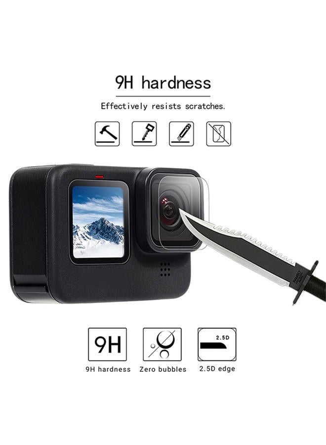 ZLMC [11PCS] Screen protector for GoPro Hero 11 10 9, compatible with GoPro Hero 11 10 9 black, 9PCS tempered glass screen protector + 2PCS rubber lens cover, GoPro Hero 11 10 9 black accessory kit - Image 4