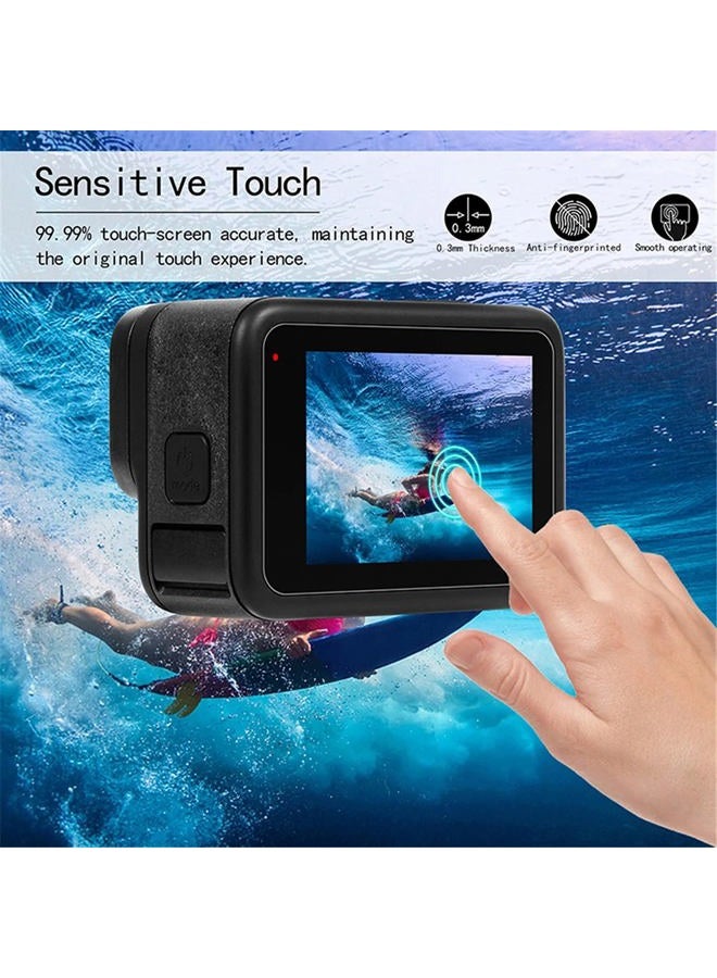 ZLMC [11PCS] Screen protector for GoPro Hero 11 10 9, compatible with GoPro Hero 11 10 9 black, 9PCS tempered glass screen protector + 2PCS rubber lens cover, GoPro Hero 11 10 9 black accessory kit - Image 2