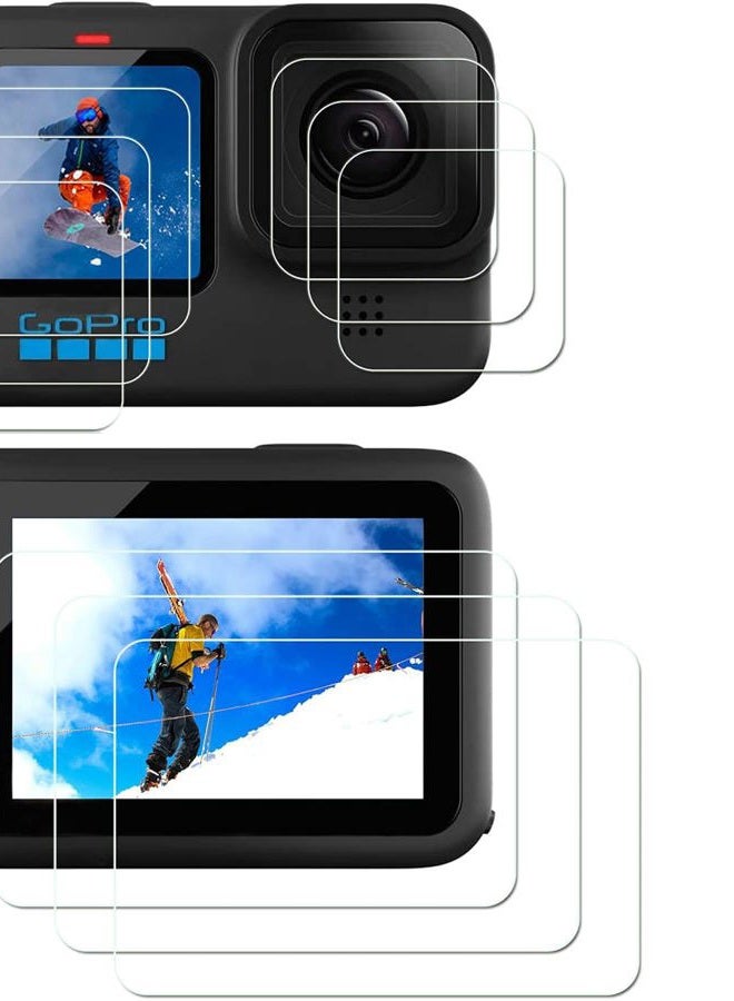 ZLMC [11PCS] Screen protector for GoPro Hero 11 10 9, compatible with GoPro Hero 11 10 9 black, 9PCS tempered glass screen protector + 2PCS rubber lens cover, GoPro Hero 11 10 9 black accessory kit - Image 1