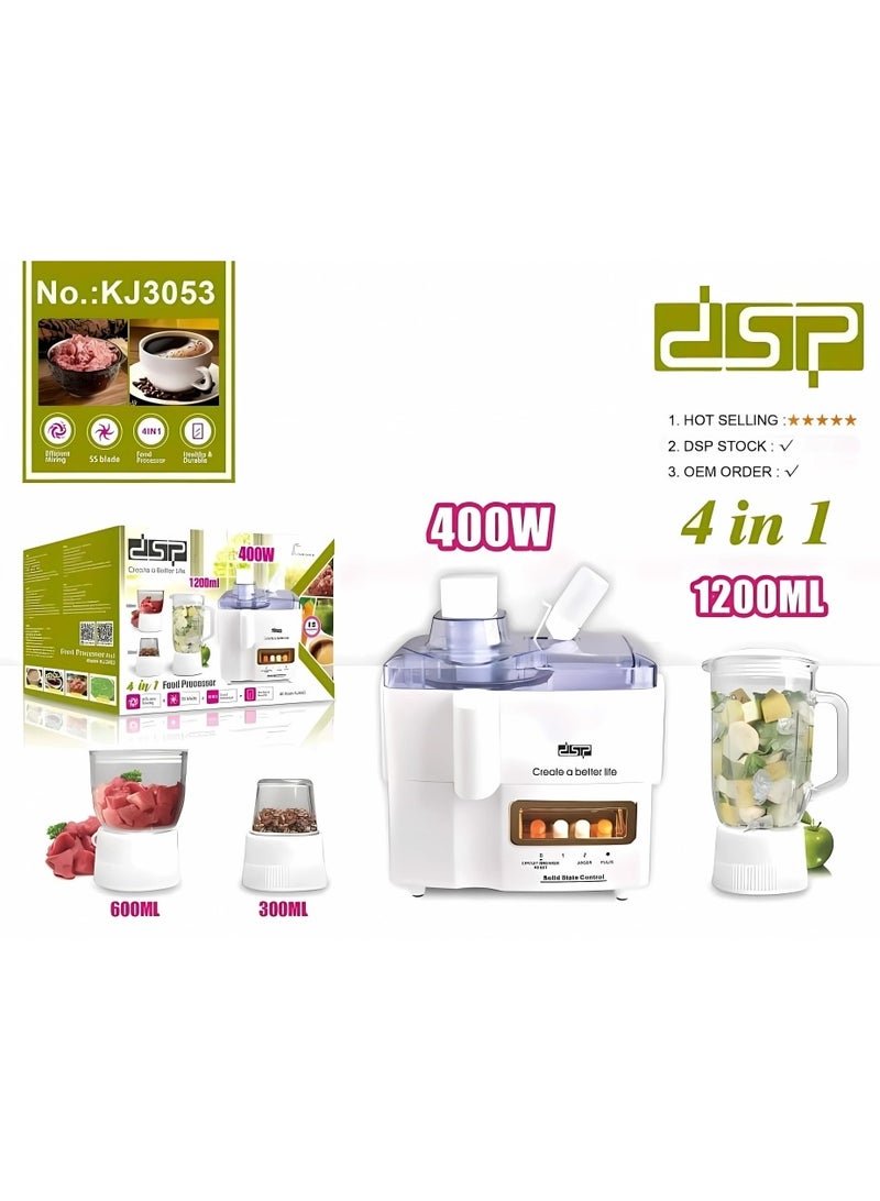 DSP DSP Food Processor 1.5 Liter 400W White Model KJ3053-1 Years Full Warranty - Image 1