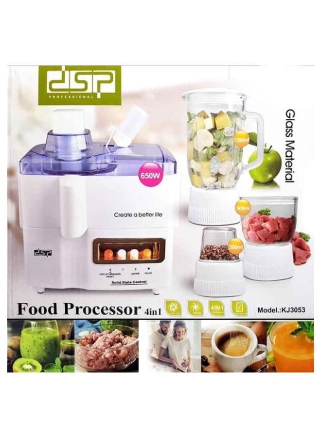 DSP DSP Food Processor 1.5 Liter 400W White Model KJ3053-1 Years Full Warranty - Image 2