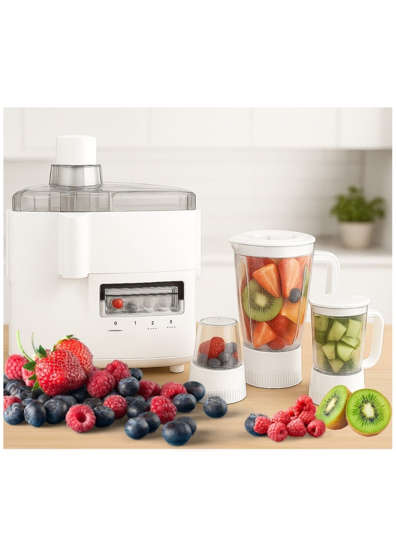 DSP The DSP Food Processor with a 1.5-liter capacity and 400-watt power delivers ideal performance for preparing a wide variety of recipes quickly and easily. It features an elegant white design and sharp stainless steel blades for precise chopping, mixing, and mincing of ingredients. - Image 3