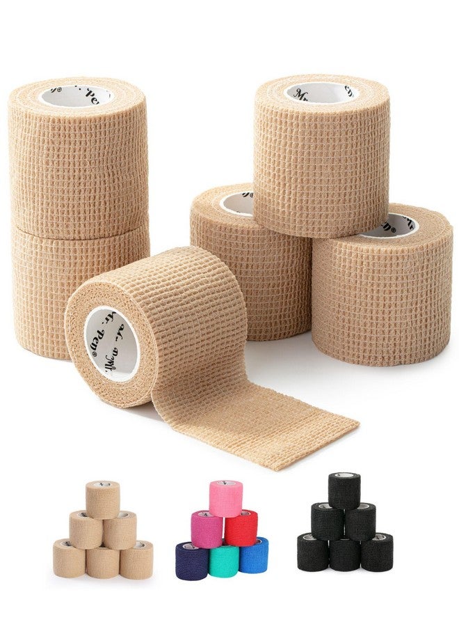 Mr. Pen Self Adhesive Bandage Wrap, 6 Pack, Skin Colored, 2“ X 5 Yards, Cohesive Bandages, Medical Wrap, Elastic Bandage Wrap, Self Sticking Bandage Tape - Image 1