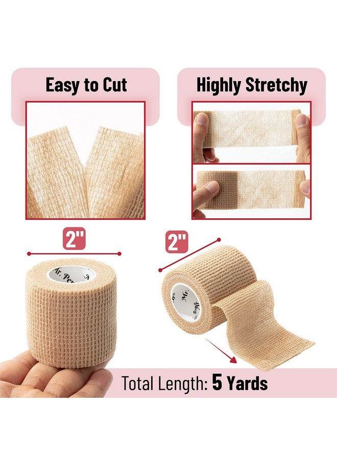 Mr. Pen Self Adhesive Bandage Wrap, 6 Pack, Skin Colored, 2“ X 5 Yards, Cohesive Bandages, Medical Wrap, Elastic Bandage Wrap, Self Sticking Bandage Tape - Image 3