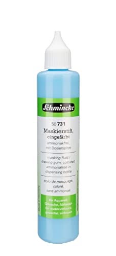 Schmincke Masking pen coloured 100 ml 50 731 008 dosing pen blue masking liquid for opaque areas of paintingson watercolour paper ammoniafree - Image 1