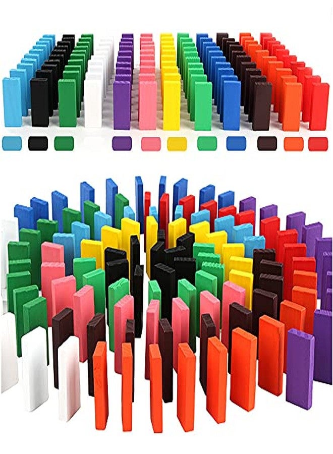 PULSBERY Wooden Building Blocks-100Pcs Wooden Dominoes Educational Stacking Counting Adding Subtracting Multiplication Building Block for Indoor,Outdoor for Kids - Image 1