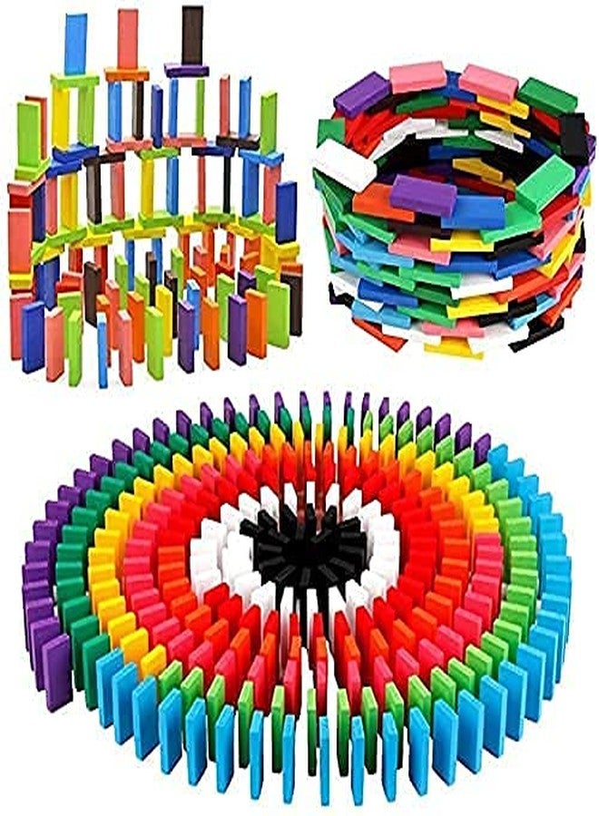 PULSBERY Wooden Building Blocks-100Pcs Wooden Dominoes Educational Stacking Counting Adding Subtracting Multiplication Building Block for Indoor,Outdoor for Kids - Image 4
